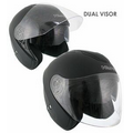 Hawk Flat Black Dual Visor Open Face Motorcycle Helmet